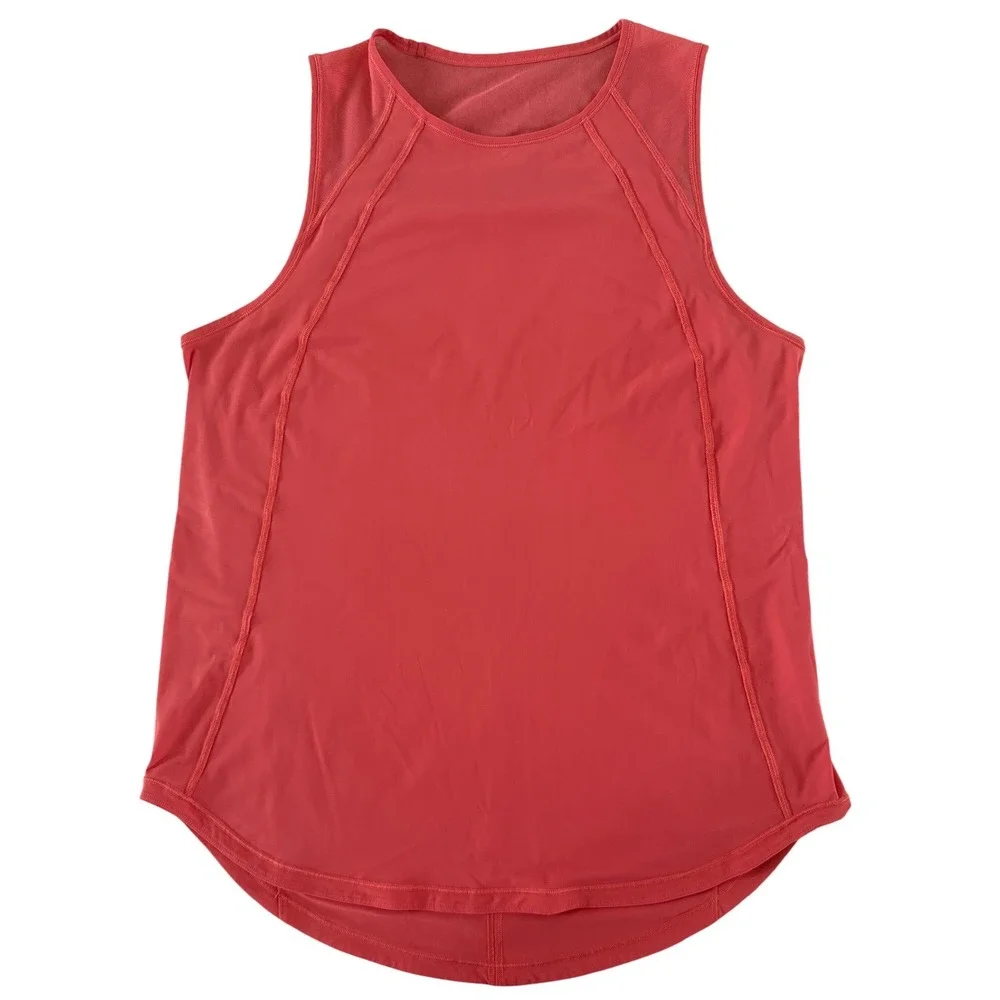Lululemon Sculpt Tank Top Cape Red Mesh Back Size 10 Athletic Activewear Workout